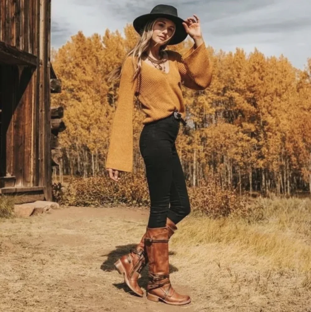 Freebird by Steven 'GIA' Mid Calf Boots TAN/CAMEL size 7 - Picture 2 of 11